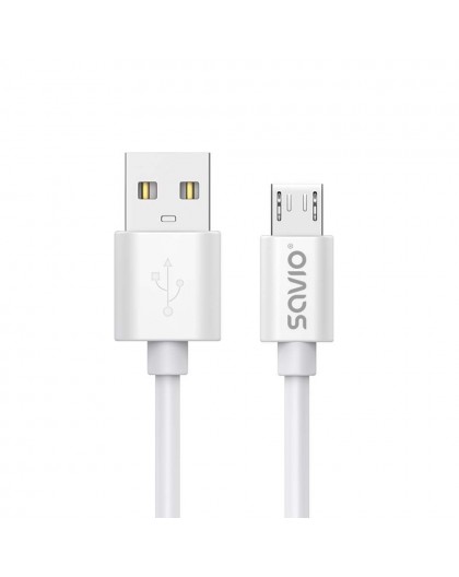 USB cable 3 m USB 2.0, USB A - Micro USB White SAVIO CL-167