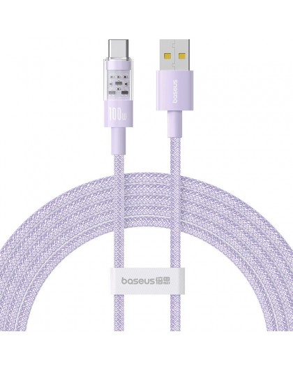 Baseus Gem USB A to USB C fast charging cable 2 m 100 W Purple