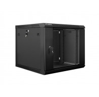 Lanberg wall-mounted installation rack cabinet 19'' 9U 600x600mm black (glass door)