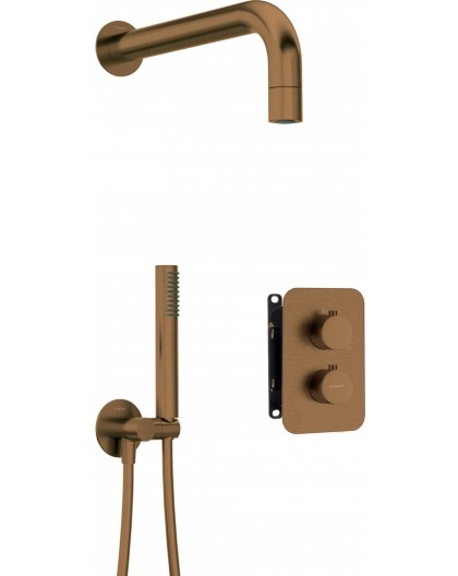 Concealed shower set with thermostat box