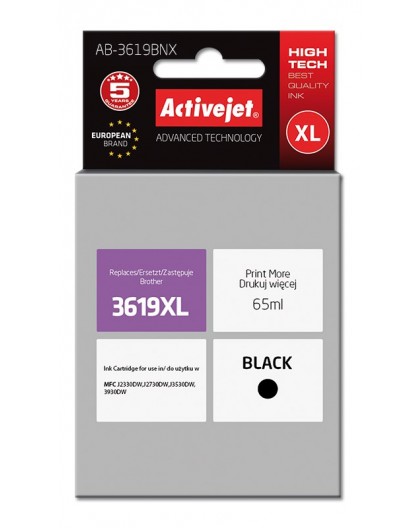Activejet AB-3619BNX ink (replacement for Brother LC3619Bk XL Supreme 65 ml black)