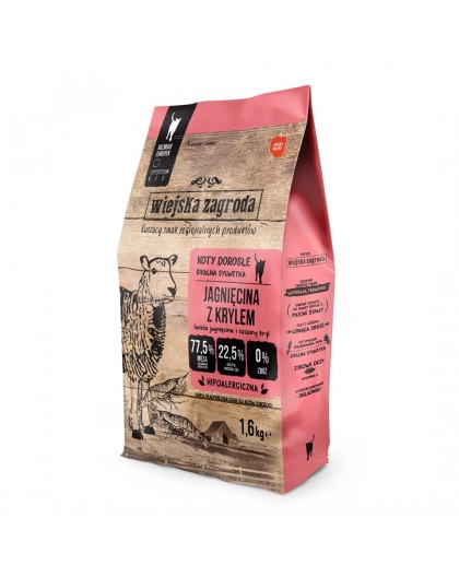 WIEJSKA ZAGRODA Lamb with krill - dry cat food - 400g