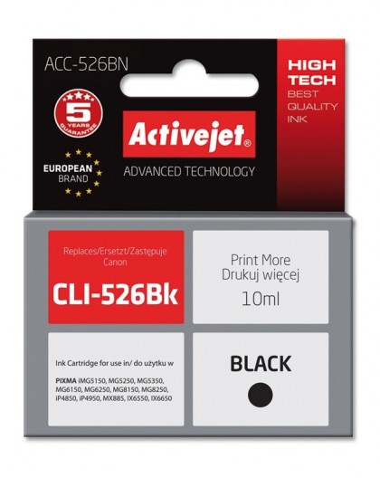 Activejet ACC-526BN Ink (replacement for Canon CLI-526Bk Supreme 10 ml black)