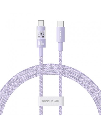 Baseus Gem USB C to USB C fast charging cable 1 m 100 W Purple