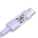 Baseus Gem USB C to USB C fast charging cable 1 m 100 W Purple