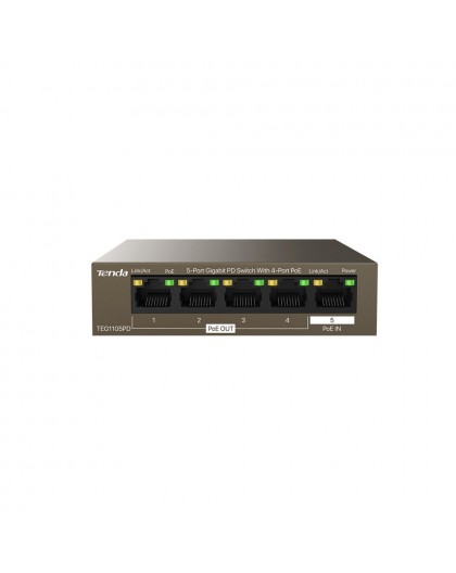 Tenda TEG1105PD network switch Gigabit Ethernet (10/100/1000) Power over Ethernet (PoE) Brown