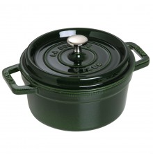 Staub Round Cast Iron Pot - Green, 2.2 ltr