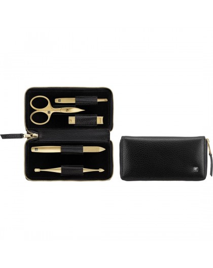 ZWILLING Twinox Gold Edition manicure set 97748-004-0 - black leather case 5 pieces - black