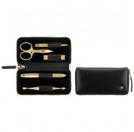 ZWILLING Twinox Gold Edition manicure set 97748-004-0 - black leather case 5 pieces - black