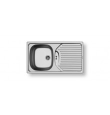 Pyramis ET 78 Flax Semiflat steel sink with drainer 100139101, Silver, 1 bowl