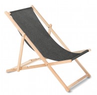 Classic beech lounger GreenBlue GB183M Melange black
