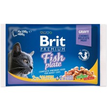 BRIT Premium Cat Fish Plate - влажный корм для кошек - 4x100г