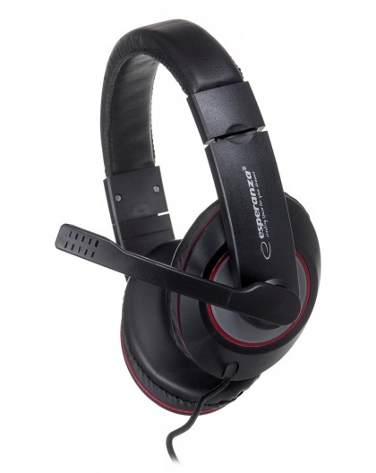Esperanza EH118 headphones/headset Wired Head-band Calls/Music Black, Red