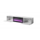 RTV cabinet SLIDE 200K with electric fireplace 200x40x37 cm all in gloss white