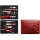 Zwilling Classic Inox Manicure Set – Leather Case, 10 Pieces - Red