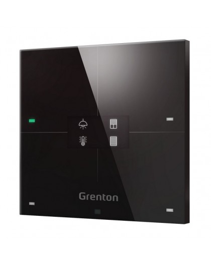 Grenton smart panel / 4 touch fields / OLED display / Wi-Fi / black glass front