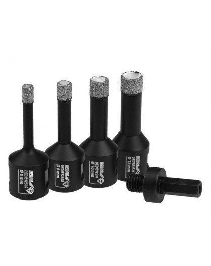 Diameter puursae komplekt 6, 8, 10, 12mm + adapter