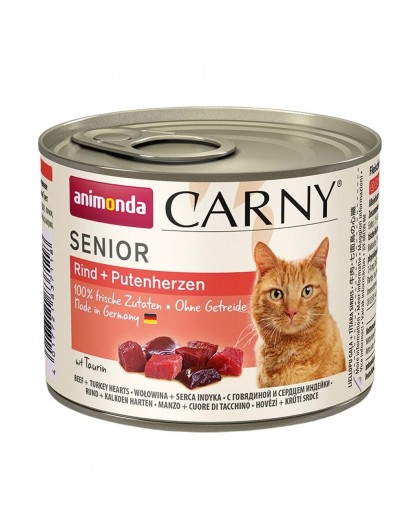 ANIMONDA Carny Senior Beef and turkey hearts - wet cat food - 200g