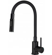 Kitchen faucet with bent spout - 2 types of spray