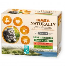IAMS Naturally Senior Land & Sea Collection - wet cat food - 12 x 85g