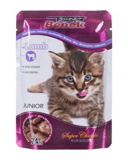 SUPER BENEK Junior Lamb in sauce - wet cat food - 100 g