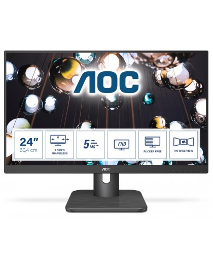 AOC E1 24E1Q computer monitor 60.5 cm (23.8") 1920 x 1080 pixels Full HD LED Black