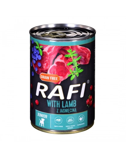 Dolina Noteci Rafi Junior with lamb, cranberry and blueberry - Wet dog food 400 g