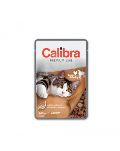 CALIBRA kassipreemia täiskasvanud lambaliha ja linnuliha - märg kassitoit - 100g