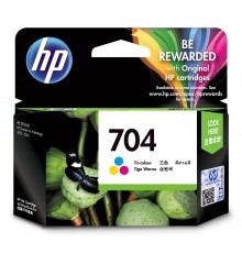 HP 704 Три цвета Оригинальный картридж струйной бумаги 1 шт. Cyan, Magenta, Yellow