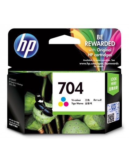 HP 704 Три цвета Оригинальный картридж струйной бумаги 1 шт. Cyan, Magenta, Yellow