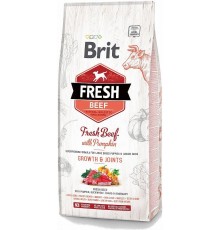 BRIT Fresh Puppy&Junior для крупных пород - Растущий и суставной (с говядиной и тыквой) - сухой корм для собак - 12 кг