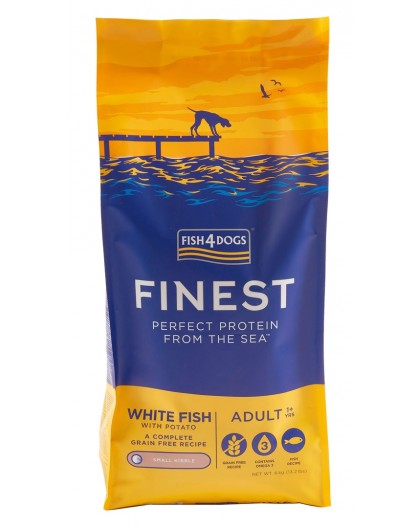 FISH4DOGS Finest Ocean White fish S - dry dog food - 6kg