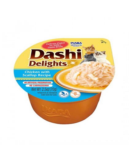 INABA Dashi Delights Chicken with scallop in broth - cat treats - 70g