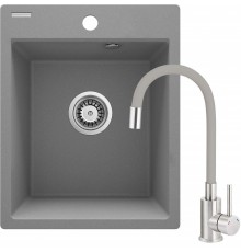 Granite sink with 1-bowl faucet