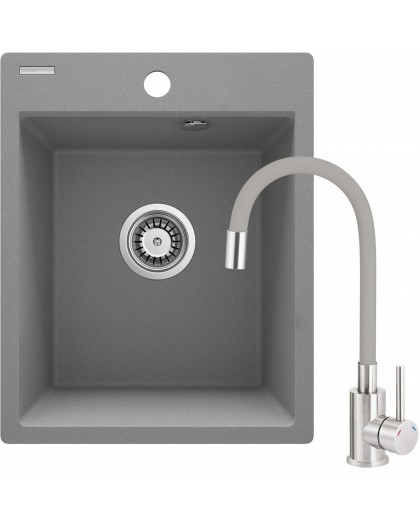 Granite sink with 1-bowl faucet