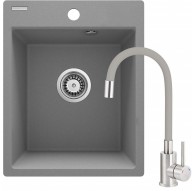 Granite sink with 1-bowl faucet