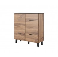 Сайдборд Cama LOTTA 110 4D дуб вотан + матовый черный