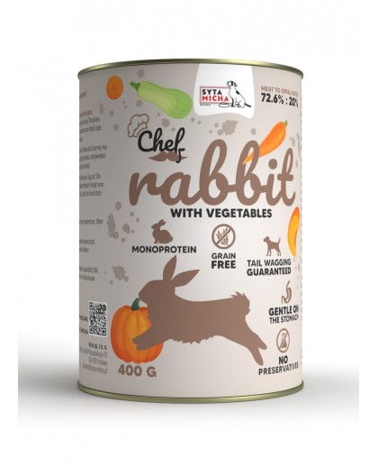 SYTA MICHA Chef Rabbit with vegetables - Wet dog food - 400 g