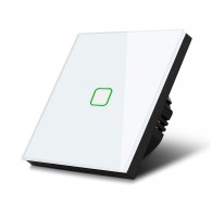 Maclean Energy MCE701W Touch light switch, single, glass, white with square button