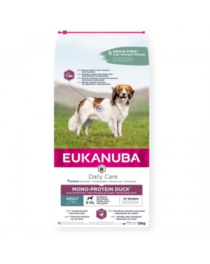 EUKANUBA Daily Care Mono-Protein Adult All Breed Duck - dry dog food - 12kg
