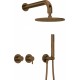 Concealed shower set with head - horiz. tap