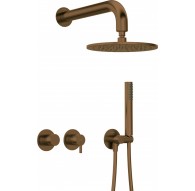Concealed shower set with head - horiz. tap