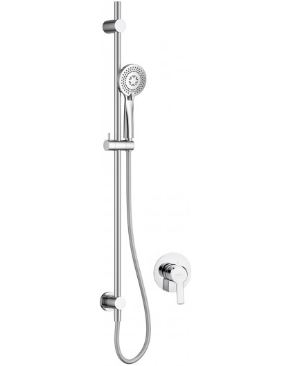 Concealed shower set with rail