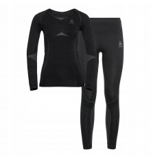 Thermal underwear - Odlo Set long ACTIVE WARM SET size 164 cm Black