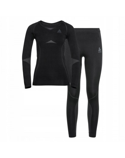 Thermal underwear - Odlo Set long ACTIVE WARM SET size 164 cm Black