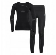 Thermal underwear - Odlo Set long ACTIVE WARM SET size 164 cm Black