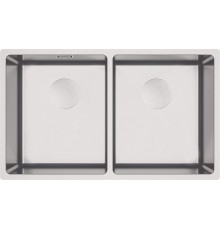 2-bowl wall-hung steel sink