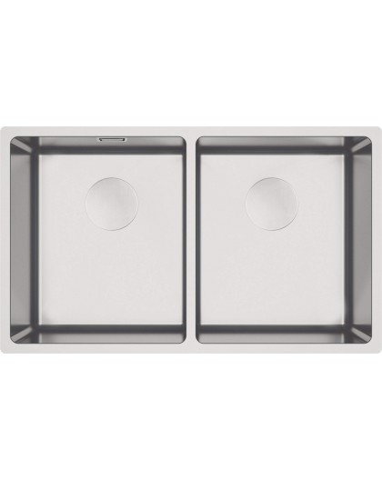 2-bowl wall-hung steel sink