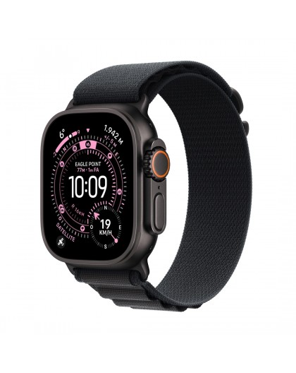 Apple Watch Ultra 3 GPS + Cellular 49mm Black Titanium Case with Black Alpine Loop - Medium