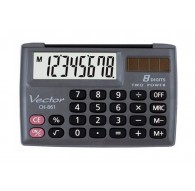 Vector KAV CH-861 pocket calculator, 8 digits, 87 x 58 mm, black